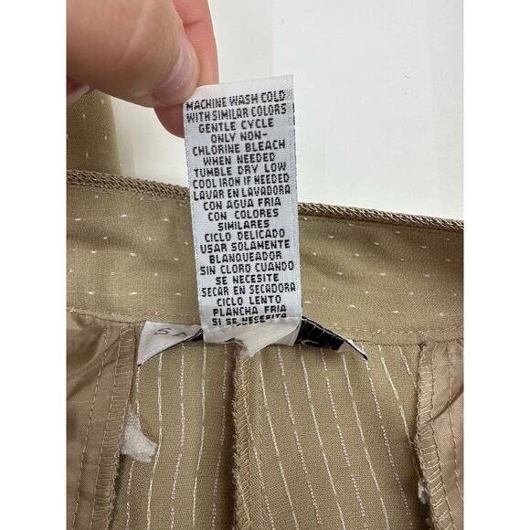 Sag Harbor Womens Blazer Pants Suit Set Size 4 Petite Tan Pink Button Up - Picture 12 of 16
